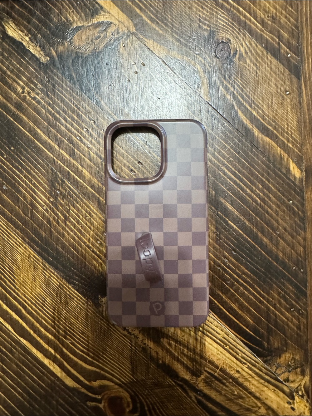 Brown Checkered Loopy Phone Case
